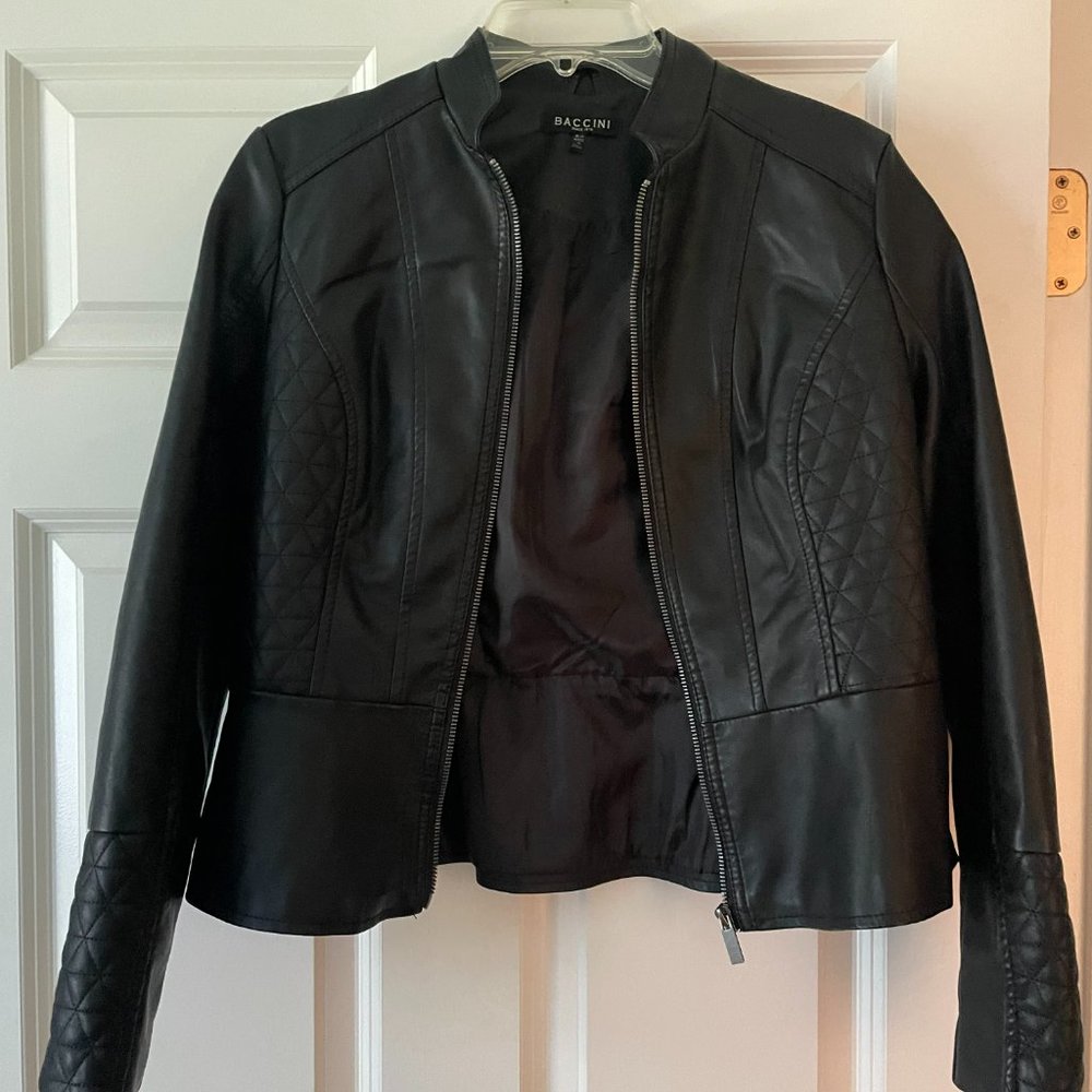 Baccini Black Leather Jacket, PS